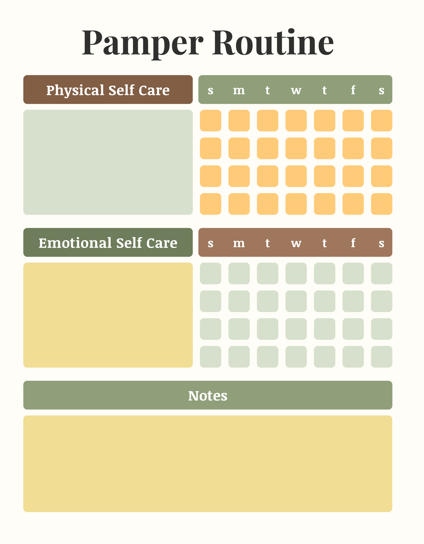 Self Care & Wellness Planner