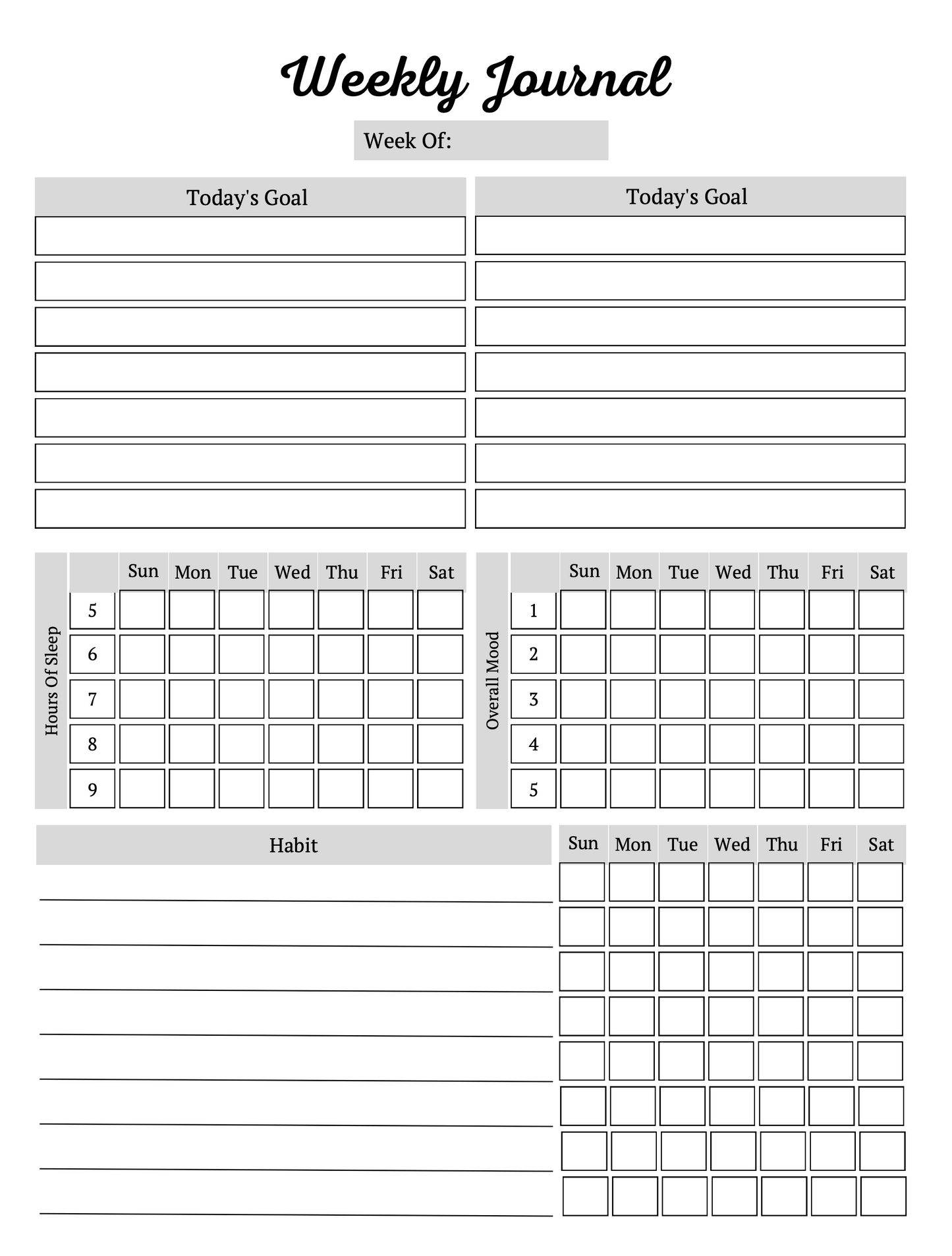 Self Care Planner