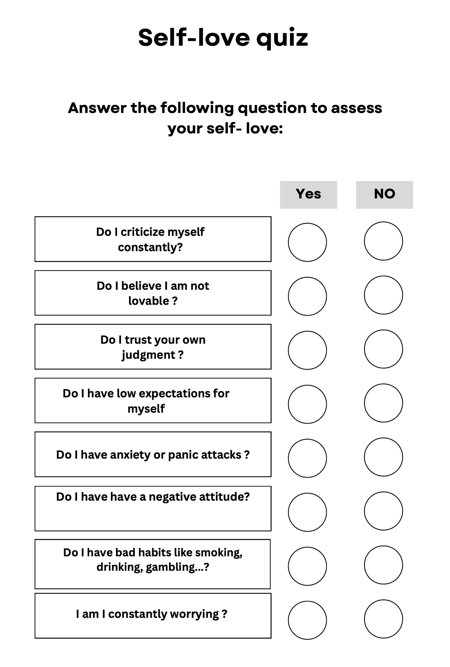 Self Love Workbook