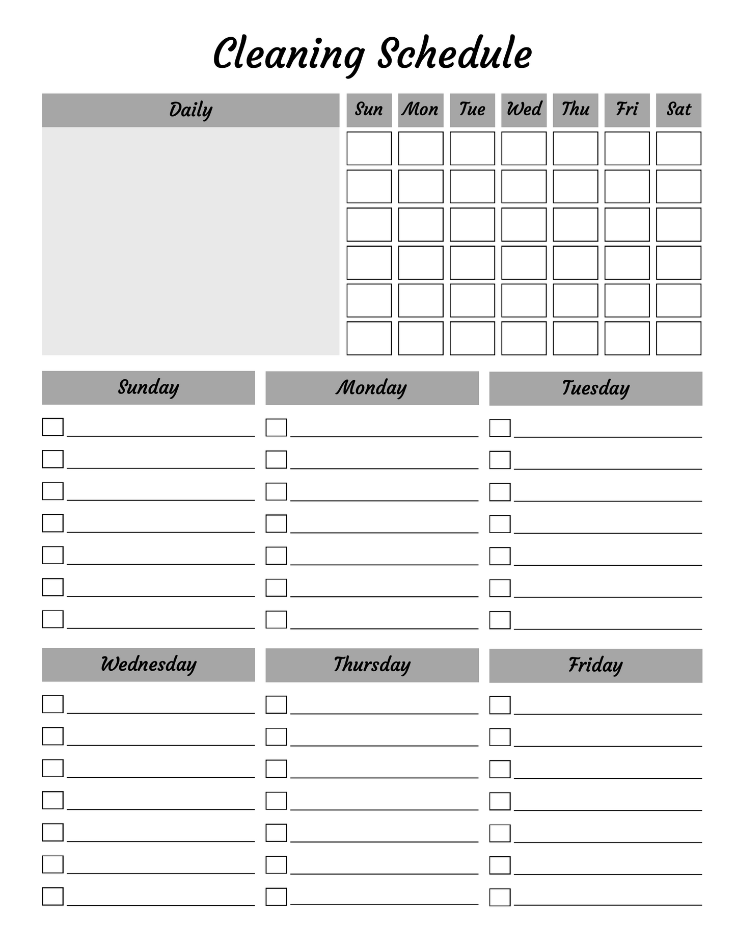 Cleaning Planner