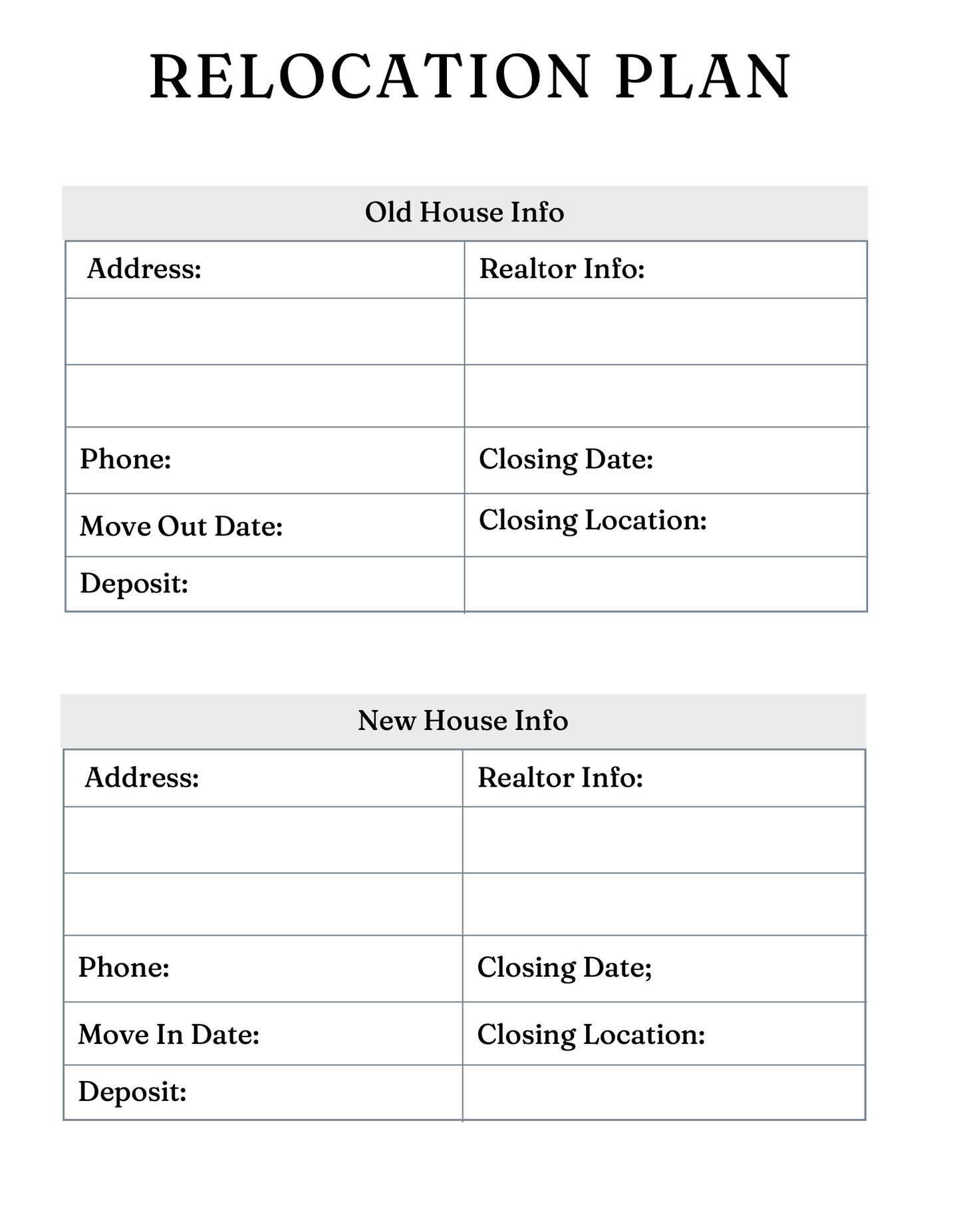 Relocation Planner