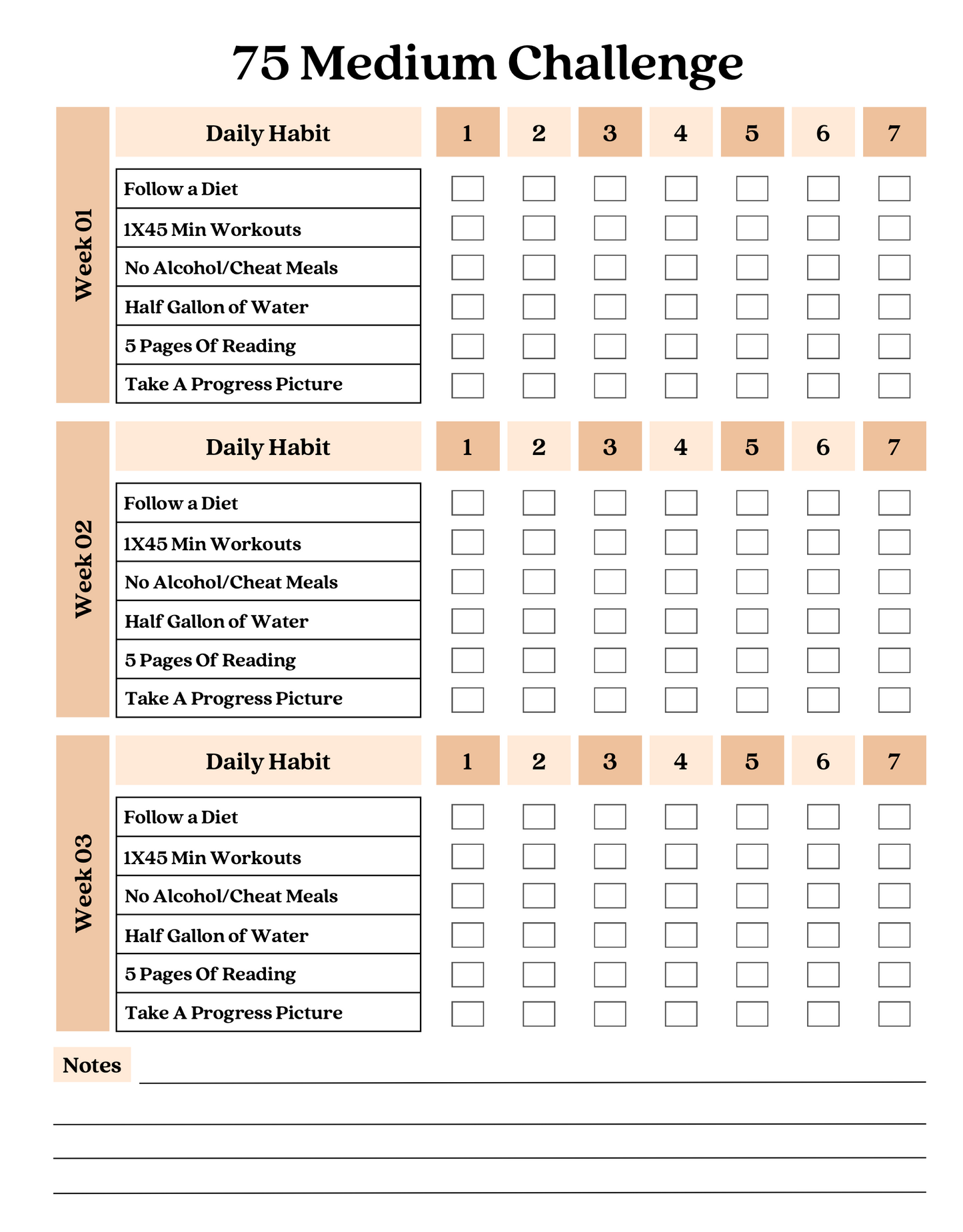 75 Medium Challenge Tracker