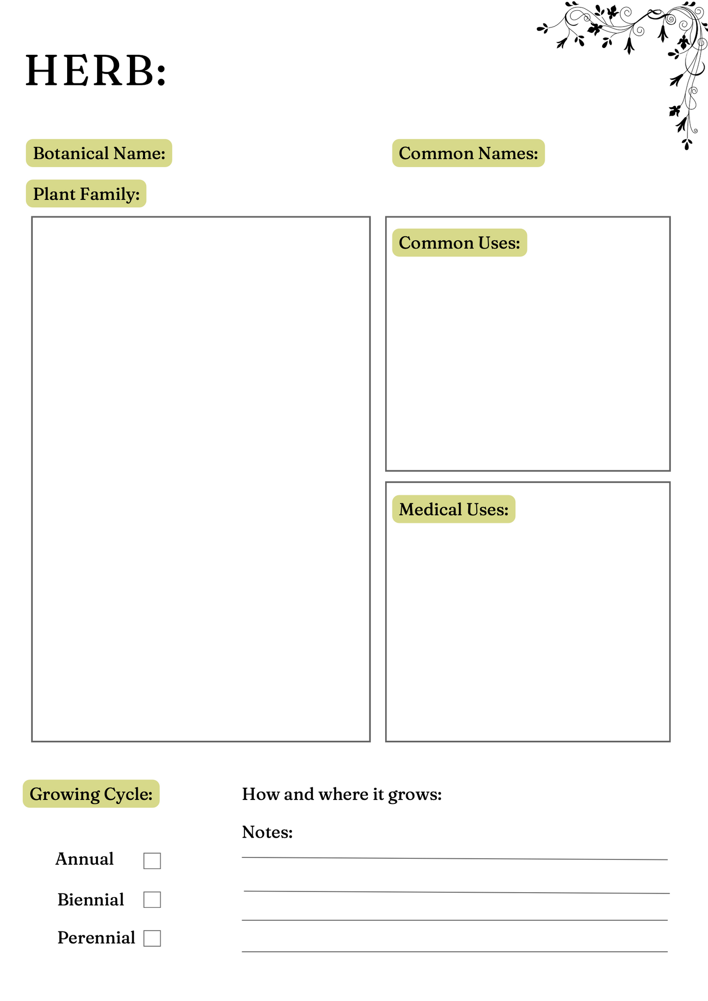 Herbs & Essential Oils Planner