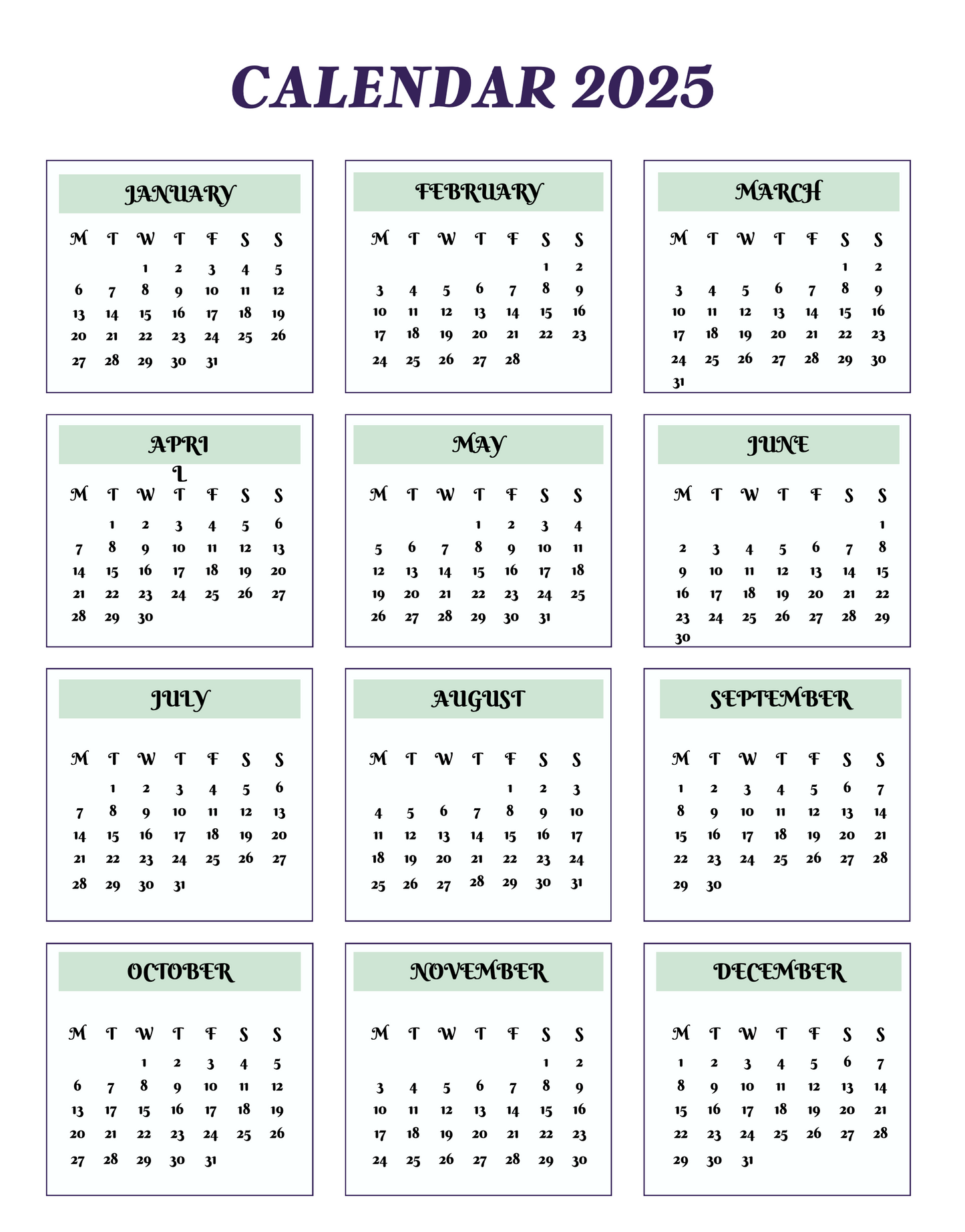 2025 Meal Planner