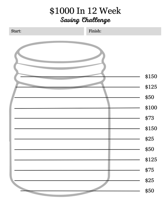 12 Weeks Saving Challenge